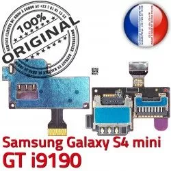 Reader i9190 min Samsung Galaxy ORIGINAL Micro-SD S4 S Contacts mini SIM Connecteur Dorés GT Memoire Nappe Connector Lecteur Carte