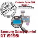 Samsung Galaxy S4 GT i9195i S Carte Memoire Mini Connector i9195iLecteur Contact ORIGINAL Read Doré Qualité Nappe Connecteur SIM Micro-SD