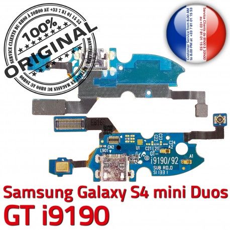 Samsung S4 Min GTi9190 C Galaxy Microphone Chargeur Nappe ORIGINAL GT Charge OFFICIELLE RESEAU 9190 Qualité Connecteur MicroUSB Prise Antenne