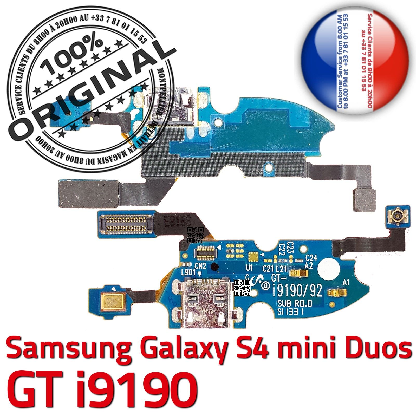 ORIGINAL Samsung Galaxy S4 GT 9190 Connecteur Charge Prise Chargeur MicroUSB Nappe OFFICIELLE Qualité Microphone Antenne RESEAU