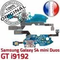 Samsung Galaxy S4 Duo GTi9192 C Chargeur Nappe Prise MicroUSB RESEAU Duos Connecteur OFFICIELLE i9192 Microphone 4 GT Charge ORIGINAL S Qualité