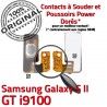 Samsung Galaxy S2 GT i9100 P SLOT OR Arrêt Marche à Dorés Contacts Switch Nappe Connector souder Pins ORIGINAL Connecteur Circuit 2 Bouton S