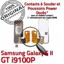 Samsung Galaxy S2 GT i9100P P à SLOT Arrêt Circuit S ORIGINAL 2 Connecteur Switch Bouton Connector Marche Nappe Dorés OR Pin Contacts souder