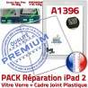 PACK iPad 2 A1396 Joint B Adhésif Bouton iPad2 Tactile Verre Ecran Apple Blanche Réparation Cadre Vitre PREMIUM HOME Tablette Precollé
