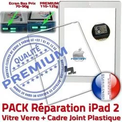 Joint PREMIUM Bouton Blanche Precollé HOME Écran Apple Adhésif Vitre Tablette iPad2 Cadre Verre B PACK Réparation Chassis Tactile