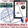 PACK iPad 2 A1397 Joint N HOME Adhésif Tactile Cadre PREMIUM Bouton Noire Réparation Vitre iPad2 Precollé Verre Apple Tablette Chassis KIT