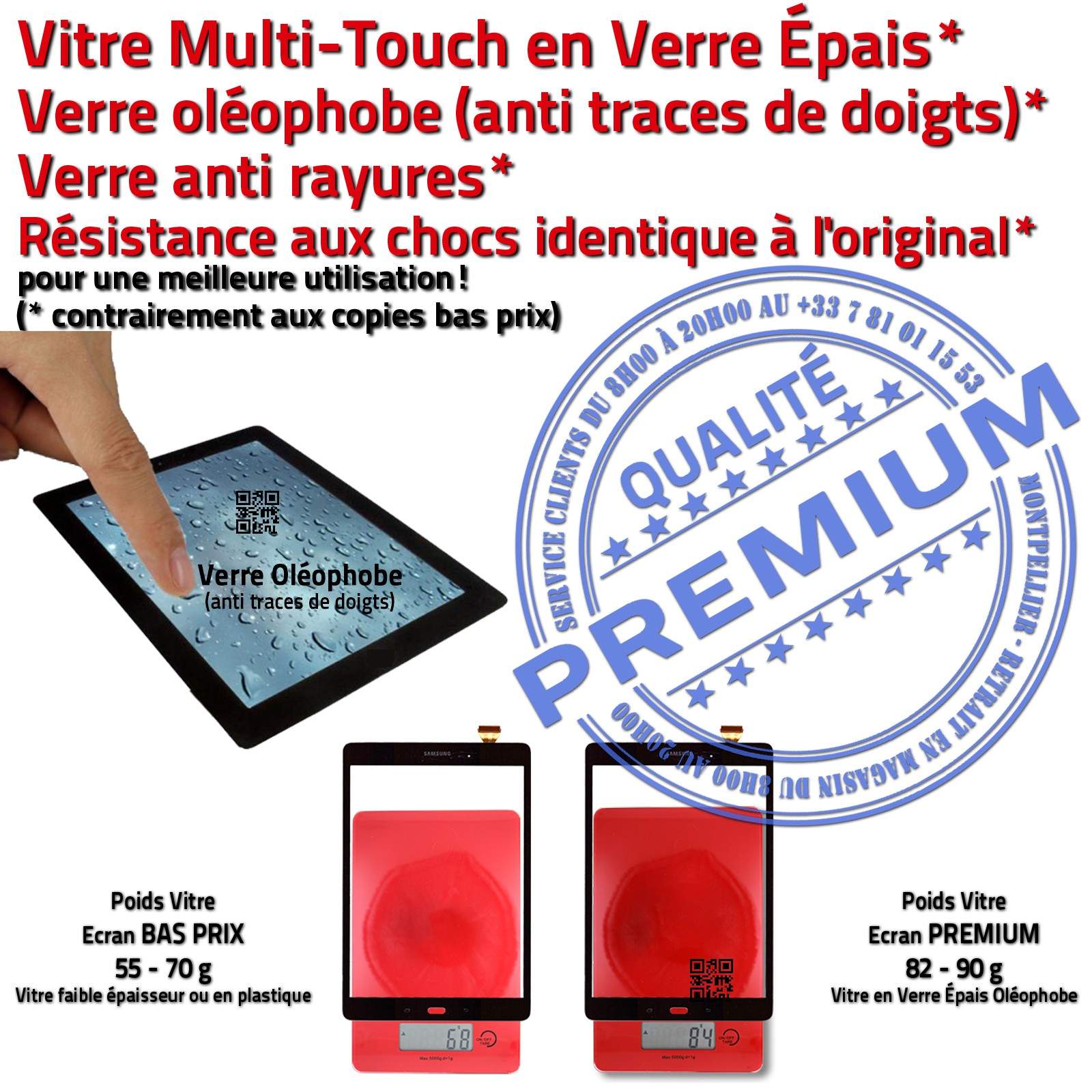 Tablette TAB A Galaxy T551 SM-551 Remplacer Nappe Changement Écran 9.7 inch Assemblé Complet Noir Installer Réparation Remplacement Installation Adhésif Prémonté Precollé TABA 551 SM-T551 Samsung Qualité PREMIUM Changer Vitre Tactile Noire Verre Assemblée