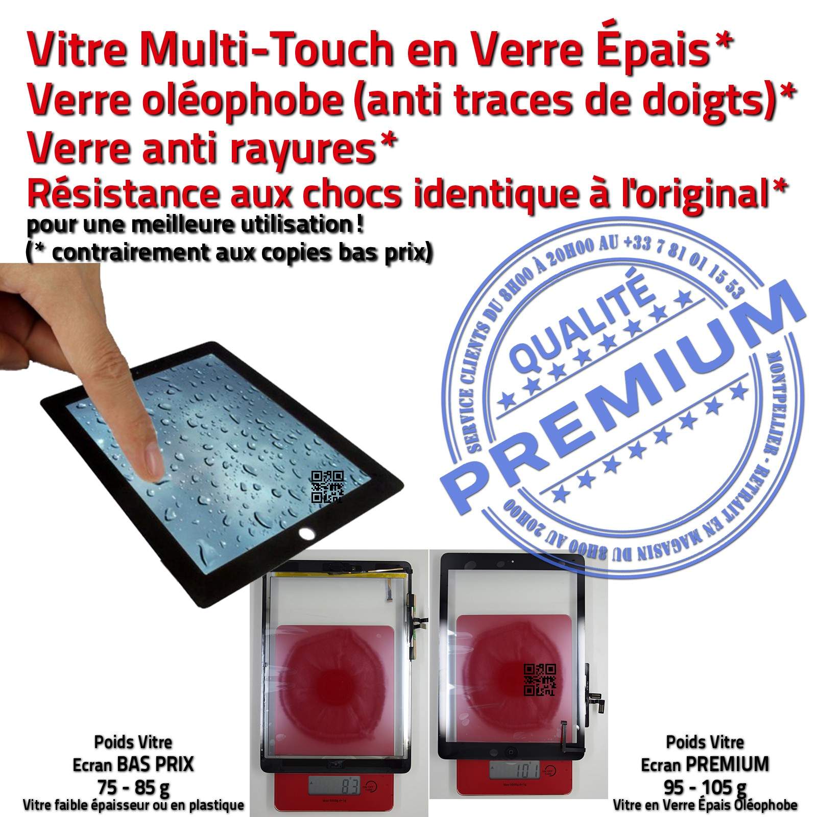 Tablette iPad Apple Retina Display Adhésif Vitre Noire Verre Oléophobe Assemblée iLAME Démontage Outillage AIR 2017 9.7 inch A1822 Changer Écran Tactile Noir PACK Réparation Remplacement Connecteur Nappe Bouton Home KIT Outils Professionnels 