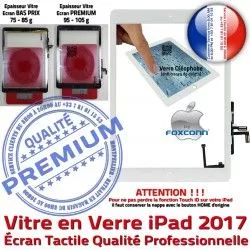 Ecran Vitre Monté Tablette Caméra Fixation iPad 9.7 Qualité Bouton Réparation Adhésif Nappe Verre HOME inch Tactile 2017 AIR Blanc Oléophobe