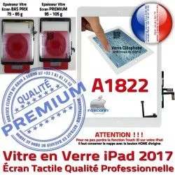 Tablette Fixation iPad Qualité Monté Adhésif IC Verre A1822 Réparation AIR Ecran Caméra Tactile Nappe Vitre Oléophobe Blanc HOME