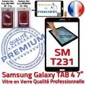 Samsung Galaxy SM-T231 TAB4 N Ecran Vitre Assemblée Adhésif LCD Noire Supérieure PREMIUM 7 inch Verre Prémonté Qualité Tactile