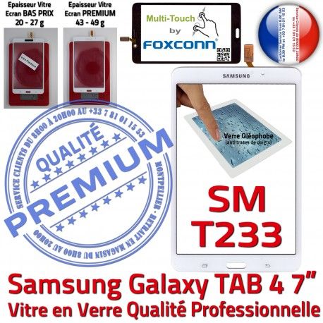 Samsung Galaxy TAB 4 SM-T233 B T233 TAB4 Verre Qualité Tactile Blanche Supérieure Assemblée Ecran PREMIUM Vitre Adhésif SM Prémonté LCD 7 inch