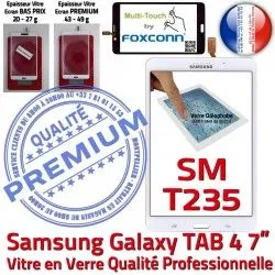 Ecran Samsung Tactile Supérieure Adhésif 7 4 SM Qualité Prémonté PREMIUM LCD T235 Assemblée Blanche Verre inch TAB4 SM-T235 Vitre B TAB Galaxy