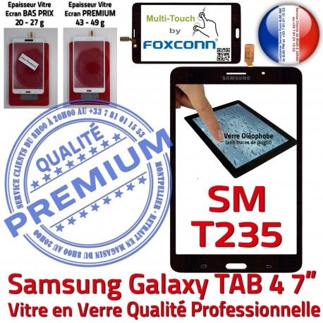 Samsung Galaxy SM-T235 NZWAXEF N Supérieure Ecran PREMIUM Tactile Adhésif Vitre Noire Verre Prémonté Qualité TAB4 LCD Assemblée