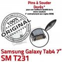 Samsung Galaxy Tab 4 T231 USB Pins souder Prise SM TAB Dorés ORIGINAL Connector Chargeur de Dock Micro Connecteur inch à 7 charge