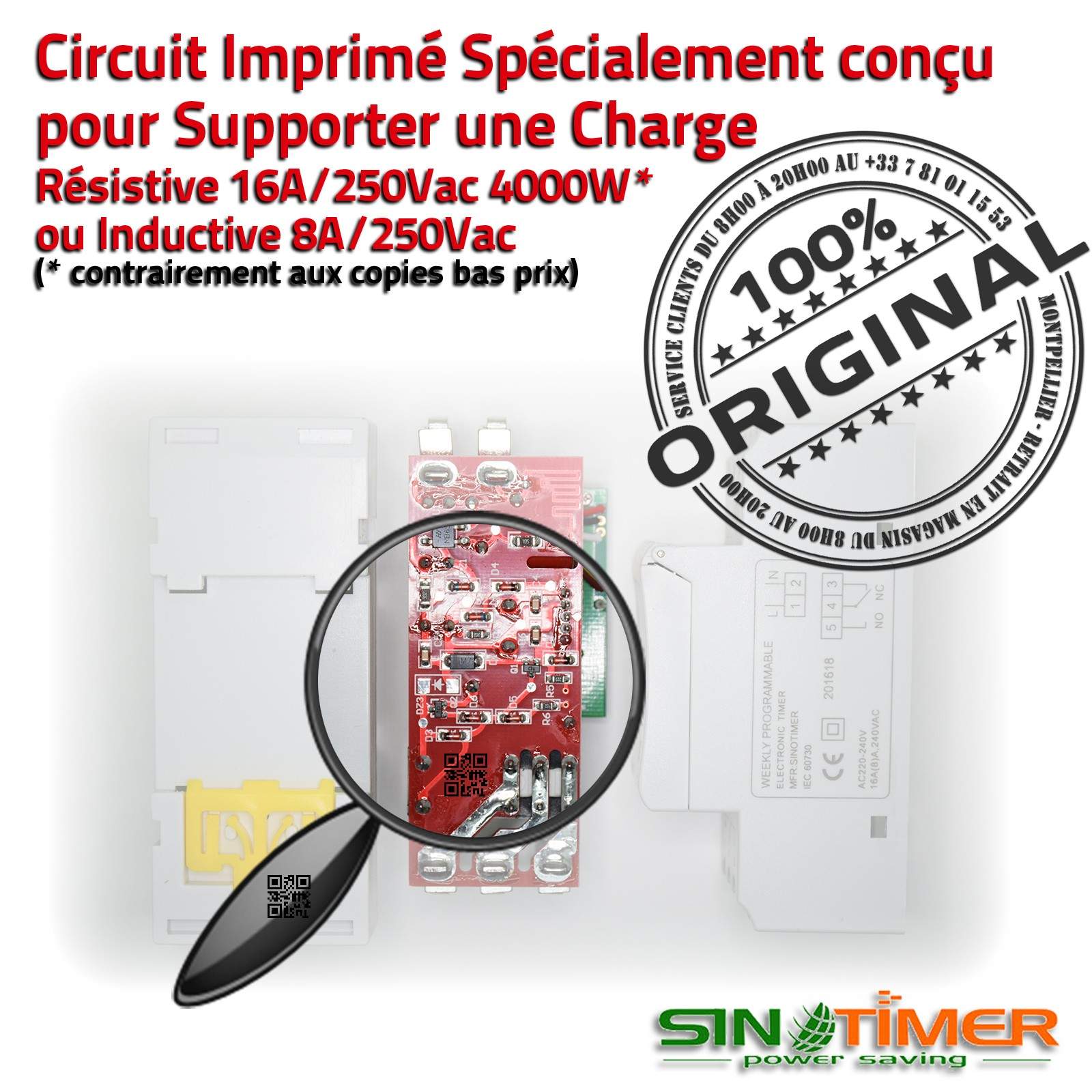 Contacteur Jour-Nuit Cumulus Heures Creuses Rail DIN 16A 4000W Automatique 4kW Programmateur Electronique Hebdomadaire