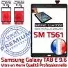 Samsung Galaxy TAB E SM-T561 N Noire PREMIUM Qualité T561 Metal Prémonté Verre Noir SM 9.6 Metallic Tactile Adhésif TAB-E Assemblée Vitre Ecran