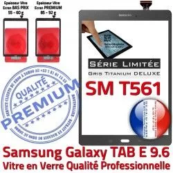 Ant Verre Gris Galaxy SM TAB-E SM-T561 Ecran 9.6 Série Limitée Anthracite Assemblée Qualité PREMIUM Tactile Samsung Vitre Adhésif T561